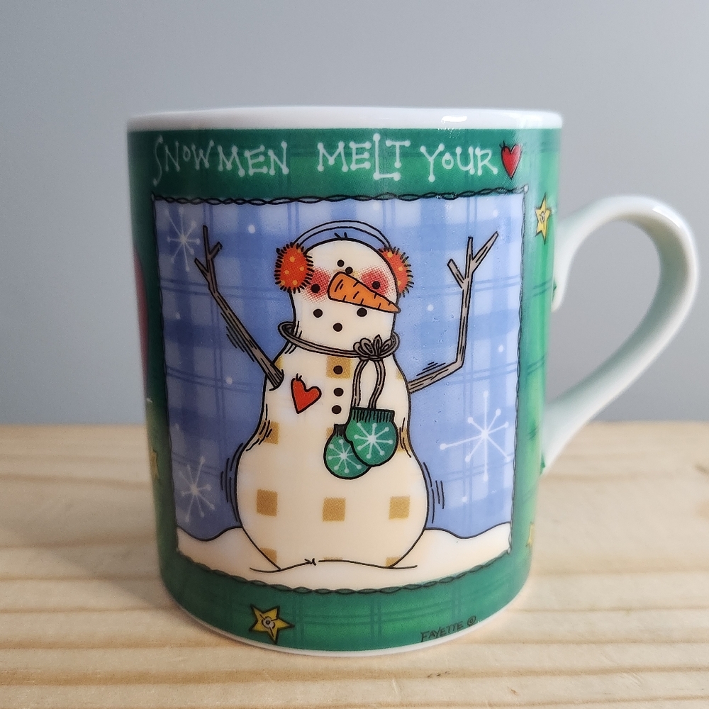 Vintage Fayette Double-sided Snowmen Melt Your Heart Mug